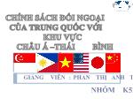 Chính sách đối ngoại của Trung Quốc với khu vực Châu Á –Thái Bình Dương