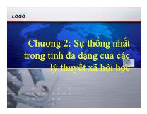 Chương 2: Sự thống nhất trong tính đa dạng của các lý thuyết xã hội học