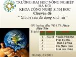 Chuyên đề “ Giá trị của đa dạng sinh vật”