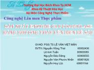 Công nghệ lên men thực phẩm: Sảm xuất enzyme glucoamylase bằng phương pháp lên men bề sâu