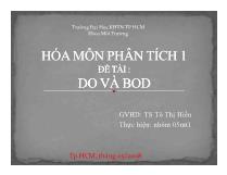 Đề tài DO và BOD