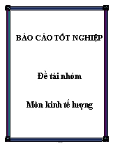 Đề tài nhóm Môn kinh tế lượng