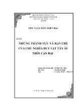 Đề tài Những thành tựu và hạn chế của chủ nghĩa duy vật Tây Âu thời cận đại