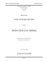 Đề tài Phân tích cây trồng