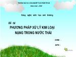 Đề tài Phương pháp xử lý kim loại nặng trong nước thải