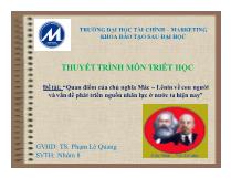 Đề tài Quan điểm của chủ nghĩa Mác–Lênin về con người và vấn đề phát triển nguồn nhân lực ở nước ta hiện nay