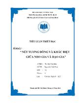 Đề tài số 2 Nét tương đồng và khác biệt giữa nho gia và đạo gia