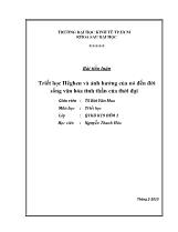 Đề tài Triết học Hêghen và sự ảnh hưởng của nó đến đời sống văn hoá tinh thần của thời đại(1)