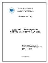 Đề tài : Tư tưởng đạo gia. Những giá trị và hạn chế