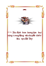 Đề tài Xác định hàm lượng kim loại nặng trong động vật nhuyễn thể ở khu vực Hồ Tây