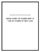Định nghĩa về nghèo đói và chuẩn nghèo ở Việt Nam