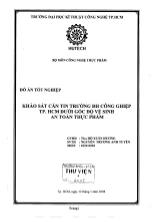 Đồ án Khảo sát căn tin trường Đại học Công Nghiệp TP.HCM dưới góc độ vệ sinh an toàn thực phẩm