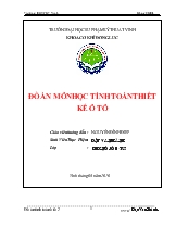 Đồ án Môn học tính toán thiết kế ô tô