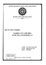 Đồ án Nghiên cứu chế biến nước dừa tươi đóng ly