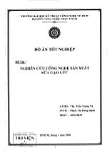 Đồ án Nghiên cứu công nghệ sản xuất sữa gạo lức