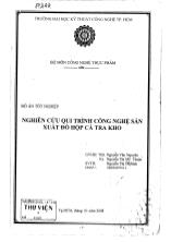 Đồ án Nghiên cứu qui trình công nghệ sản xuất đồ hộp cá tra kho