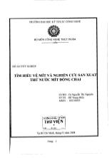 Đồ án Tìm hiểu về mít và nghiên cứu sản xuất thử nước mít đóng chai