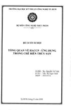 Đồ án Tổng quan về HACCP- Ứng dụng trong chế biến thủy sản