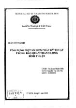 Đồ án Ứng dụng một số biện pháp kỹ thuật trong bảo quản thanh long Bình Thuận