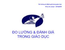 Đo lường &đánh giá trong giáo dục