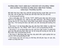 Hướng dẫn thực hiện quy chế đối với chương trình bồi dưỡng thường xuyên giáo viên phổ thông, giáo dục thường xuyên