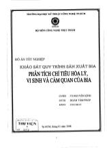 Khảo sát quy trình sản xuất bia Phân tích chỉ tiêu hóa lý, vi sinh và cảm quan của bia