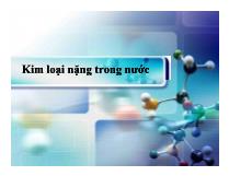 Kim loại nặng trong nước