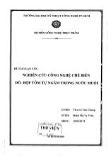 Luận văn Nghiên cứu công nghệ chế biến đồ hộp tôm tự ngâm trong nước muối