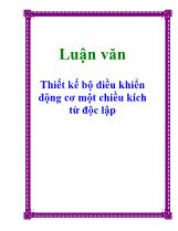 Luận văn Thiết kế bộ điều khiển động cơmột chiều kích từ độc lập