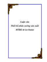 Luận văn Thiết kế phân xưởng sản xuất MTBE từ iso-Butan
