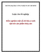 Luận văn Tốt nghiệp Kiểm nghiệm một số chỉ tiêu vi sinh vật trên sản phẩm thủy sản