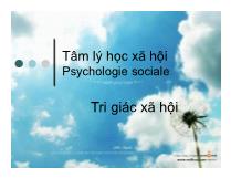 Tâm lý học xã hội Tri giác xã hội