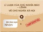 Thảo luận về Lí luận của chủ nghĩa mác – lênin về chủ nghĩa xã hội