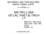 Tiểu luận Bài về các thiết bị trích ly