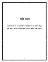 Tiểu luận Chính sách, giải pháp chủ yếu phát triển tạo cơ hội cho người nghèo tăng thêm thu nhập