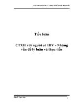 Tiểu luận Công tác xã hội với người có HIV - Những vấn đề lý luận và thực tiễn
