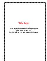 Tiểu luận Hiện trạng du lịch và đề xuất giải pháp phát triển DLBV cho Di tích lịch sử văn hóa Nhà tù Phú Quốc