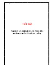 Tiểu luận Nghèo và chính sách xóa đói giảm nghèo ở nông thôn