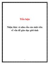 Tiểu luận Nhận thức và nhu cầu của sinh viên về vấn đề giáo dục giới tính