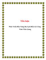 Tiểu luận Phát triển bền vững du lịch biển Gò Công tỉnh Tiền Giang