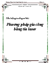 Tiểu luận Phương pháp gia công bằng tia laser