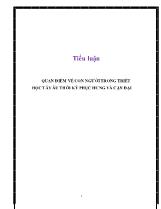 Tiểu luận Quan điểm về con người trong triết học Tây Âu thời kỳ phục hưng và cận đại