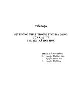 Tiểu luận Sự thống nhất trong tính đa dạng của các lý thuyết xã hội học