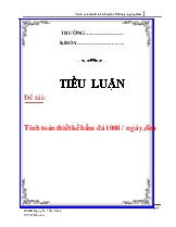 Tiểu luận Tính toán thiết kế hầm đá 1000 / ngày,đêm