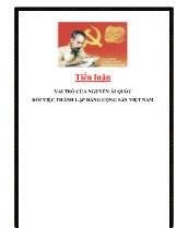 Tiểu luận Vai trò của Nguyễn Ái Quốc đối việc thành lập Đảng cộng sản Việt Nam
