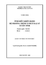 Tính điều khiển được hệ phương trình vi phân đại số tuyến tính