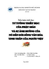 Tư tưởng triết học của phật giáo và sự ảnh hưởng của nó đến đời sống văn hóa tinh thần của người việt