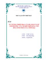 Tư tưởng triết học của Platông và ảnh hưởng của nó đến đời sống văn hóa tinh thần của thời đại