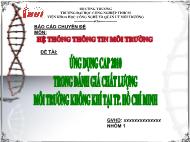 Ứng dụng CAP 2010 trong đánh giá chất lượng môi trường không khí tại thành phố Hồ Chí Minh
