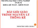 Bài giải giáo trình nguyên lý thống kê